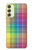 S3942 Tartan à carreaux arc-en-ciel LGBTQ Etui Coque Housse pour Samsung Galaxy A24 4G