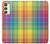 S3942 Tartan à carreaux arc-en-ciel LGBTQ Etui Coque Housse pour Samsung Galaxy A24 4G