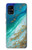S3920 Couleur bleu océan abstrait émeraude mélangée Etui Coque Housse pour Samsung Galaxy A41