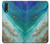 S3920 Couleur bleu océan abstrait émeraude mélangée Etui Coque Housse pour Samsung Galaxy A50