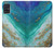 S3920 Couleur bleu océan abstrait émeraude mélangée Etui Coque Housse pour Samsung Galaxy A51 5G