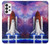S3913 Navette spatiale nébuleuse colorée Etui Coque Housse pour Samsung Galaxy A73 5G
