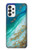 S3920 Couleur bleu océan abstrait émeraude mélangée Etui Coque Housse pour Samsung Galaxy A73 5G