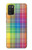 S3942 Tartan à carreaux arc-en-ciel LGBTQ Etui Coque Housse pour Samsung Galaxy A03S