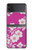 S3924 Fond rose fleur de cerisier Etui Coque Housse pour Samsung Galaxy Z Flip 4