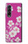 S3924 Fond rose fleur de cerisier Etui Coque Housse pour Samsung Galaxy Z Fold 3 5G