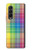 S3942 Tartan à carreaux arc-en-ciel LGBTQ Etui Coque Housse pour Samsung Galaxy Z Fold 3 5G