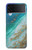 S3920 Couleur bleu océan abstrait émeraude mélangée Etui Coque Housse pour Samsung Galaxy Z Flip 3 5G