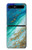 S3920 Couleur bleu océan abstrait émeraude mélangée Etui Coque Housse pour Samsung Galaxy Z Flip 5G