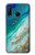 S3920 Couleur bleu océan abstrait émeraude mélangée Etui Coque Housse pour Huawei P30 lite