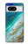 S3920 Couleur bleu océan abstrait émeraude mélangée Etui Coque Housse pour Google Pixel 8