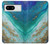S3920 Couleur bleu océan abstrait émeraude mélangée Etui Coque Housse pour Google Pixel 8