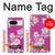 S3924 Fond rose fleur de cerisier Etui Coque Housse pour Google Pixel 8