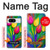 S3926 Peinture à l'huile de tulipe colorée Etui Coque Housse pour Google Pixel 8