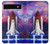 S3913 Navette spatiale nébuleuse colorée Etui Coque Housse pour Google Pixel 6a