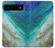 S3920 Couleur bleu océan abstrait émeraude mélangée Etui Coque Housse pour Google Pixel 6
