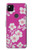 S3924 Fond rose fleur de cerisier Etui Coque Housse pour Google Pixel 4a