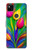 S3926 Peinture à l'huile de tulipe colorée Etui Coque Housse pour Google Pixel 4a