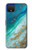 S3920 Couleur bleu océan abstrait émeraude mélangée Etui Coque Housse pour Google Pixel 4 XL