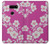 S3924 Fond rose fleur de cerisier Etui Coque Housse pour LG V30, LG V30 Plus, LG V30S ThinQ, LG V35, LG V35 ThinQ