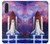 S3913 Navette spatiale nébuleuse colorée Etui Coque Housse pour LG Velvet