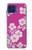 S3924 Fond rose fleur de cerisier Etui Coque Housse pour Motorola One 5G
