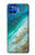 S3920 Couleur bleu océan abstrait émeraude mélangée Etui Coque Housse pour Motorola Moto G 5G Plus