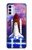 S3913 Navette spatiale nébuleuse colorée Etui Coque Housse pour Motorola Moto G42