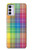 S3942 Tartan à carreaux arc-en-ciel LGBTQ Etui Coque Housse pour Motorola Moto G42