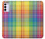 S3942 Tartan à carreaux arc-en-ciel LGBTQ Etui Coque Housse pour Motorola Moto G42