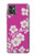 S3924 Fond rose fleur de cerisier Etui Coque Housse pour Motorola Moto G32