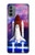 S3913 Navette spatiale nébuleuse colorée Etui Coque Housse pour Motorola Moto G31