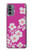 S3924 Fond rose fleur de cerisier Etui Coque Housse pour Motorola Moto G31