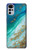 S3920 Couleur bleu océan abstrait émeraude mélangée Etui Coque Housse pour Motorola Moto G22