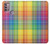 S3942 Tartan à carreaux arc-en-ciel LGBTQ Etui Coque Housse pour Motorola Moto G30, G20, G10