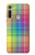 S3942 Tartan à carreaux arc-en-ciel LGBTQ Etui Coque Housse pour Motorola Moto G8