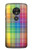 S3942 Tartan à carreaux arc-en-ciel LGBTQ Etui Coque Housse pour Motorola Moto G7 Power