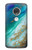 S3920 Couleur bleu océan abstrait émeraude mélangée Etui Coque Housse pour Motorola Moto G7, Moto G7 Plus