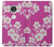 S3924 Fond rose fleur de cerisier Etui Coque Housse pour Motorola Moto G7, Moto G7 Plus