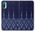 S3950 Motif textile thaïlandais bleu Etui Coque Housse pour Motorola Moto E20,E30,E40