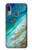 S3920 Couleur bleu océan abstrait émeraude mélangée Etui Coque Housse pour Motorola Moto E6 Plus, Moto E6s