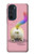 S3923 Queue d'arc-en-ciel de fond de chat Etui Coque Housse pour Motorola Edge 30 Pro