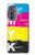 S3930 Clé jaune cyan magenta Etui Coque Housse pour Motorola Edge (2022)