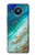 S3920 Couleur bleu océan abstrait émeraude mélangée Etui Coque Housse pour Nokia 8.3 5G