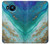S3920 Couleur bleu océan abstrait émeraude mélangée Etui Coque Housse pour Nokia 8.3 5G