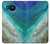 S3920 Couleur bleu océan abstrait émeraude mélangée Etui Coque Housse pour Nokia 8.3 5G