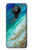 S3920 Couleur bleu océan abstrait émeraude mélangée Etui Coque Housse pour Nokia 5.3