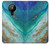 S3920 Couleur bleu océan abstrait émeraude mélangée Etui Coque Housse pour Nokia 5.3