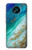 S3920 Couleur bleu océan abstrait émeraude mélangée Etui Coque Housse pour Nokia 3.4