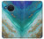 S3920 Couleur bleu océan abstrait émeraude mélangée Etui Coque Housse pour Nokia X20
